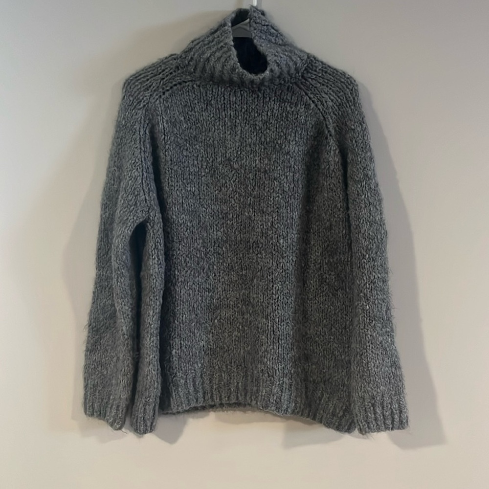 Zara Charcoal Knit Turtleneck Sweater